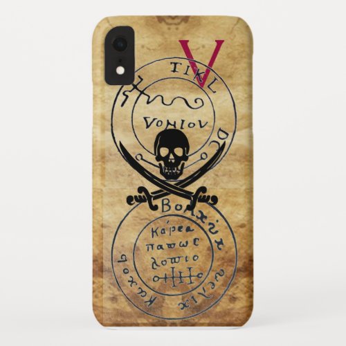 ANTIQUE  PIRATES TREASURE MAP SKULL AND SWORDS iPhone XR CASE