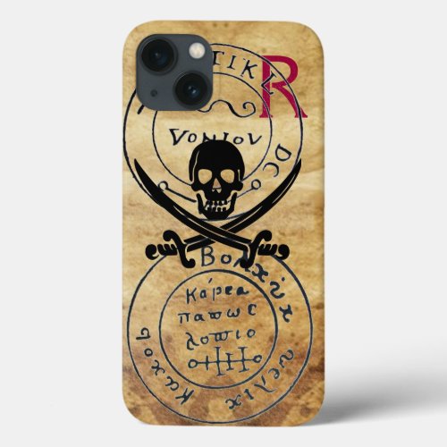 ANTIQUE  PIRATES TREASURE MAP SKULL AND SWORDS iPhone 13 CASE