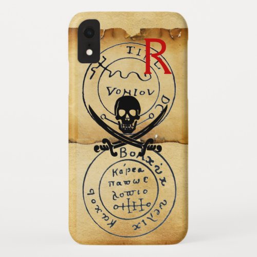 ANTIQUE  PIRATES TREASURE MAP SKULL AND SWORDS iPhone XR CASE