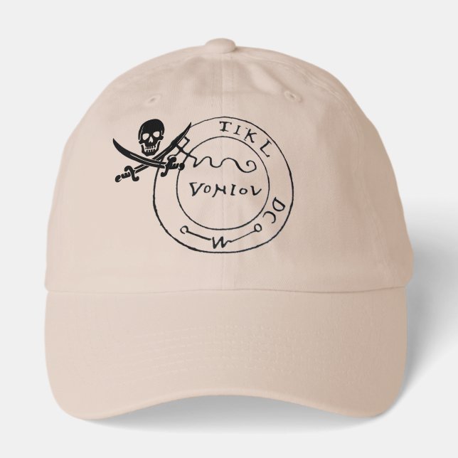 ANTIQUE  PIRATES TREASURE MAP ,SKULL AND SWORDS HAT (Front)