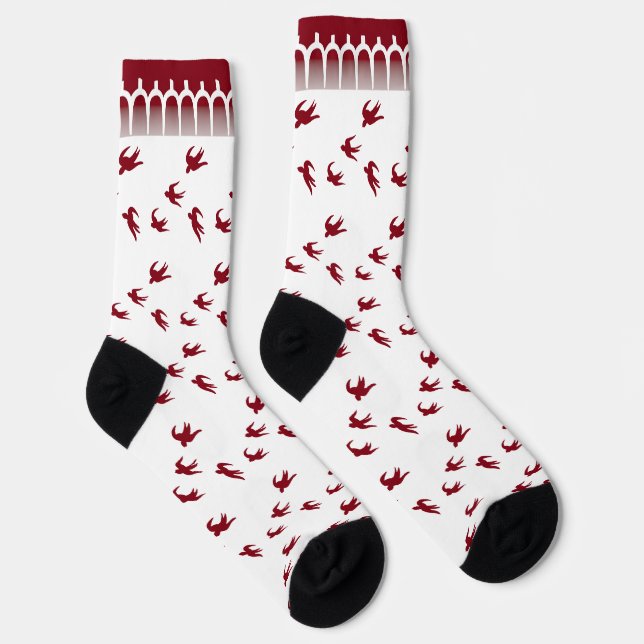 Antique Plate & Café au Lait Bol Socks | Swallow (Right)