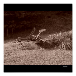 Antique Plow, in Sepia Poster