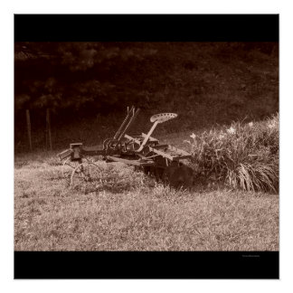 Antique Plow, in Sepia Poster