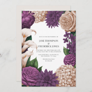 Antique Plum, Blush Taupe & Shadow Mulberry Invitation