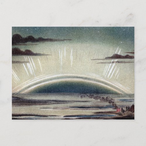 Antique Polar Lights Arctic Illustration Postcard