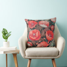 Antique poppies pattern