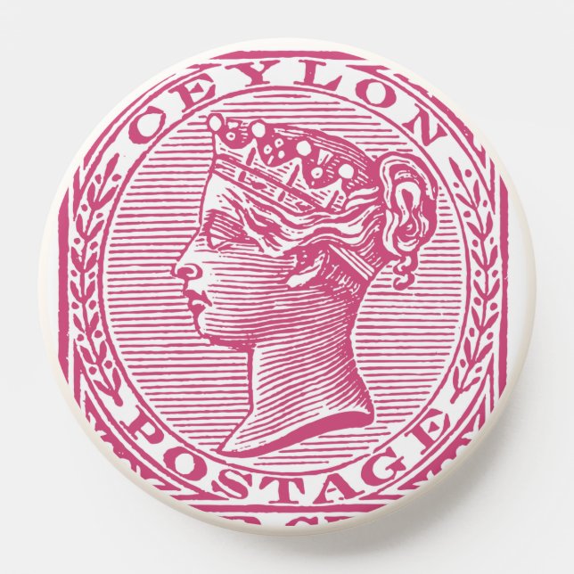 Antique Postage Stamp Ceylon Queen Victoria  PopSocket (Popsocket)