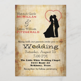 Antique Poster Look Custom Wedding Invitation