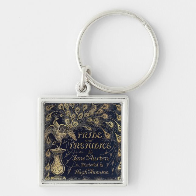 Antique Pride and Prejudice Peacock Edition Cover Keychain (Front)