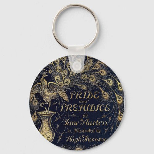 Antique Pride and Prejudice Peacock Edition Cover Keychain