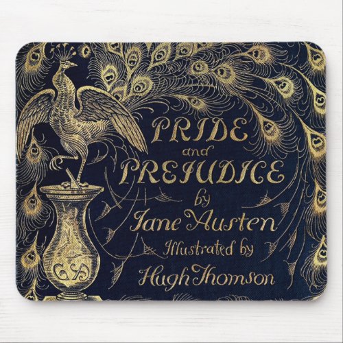 Antique Pride and Prejudice Peacock Edition Cover Mouse Pad