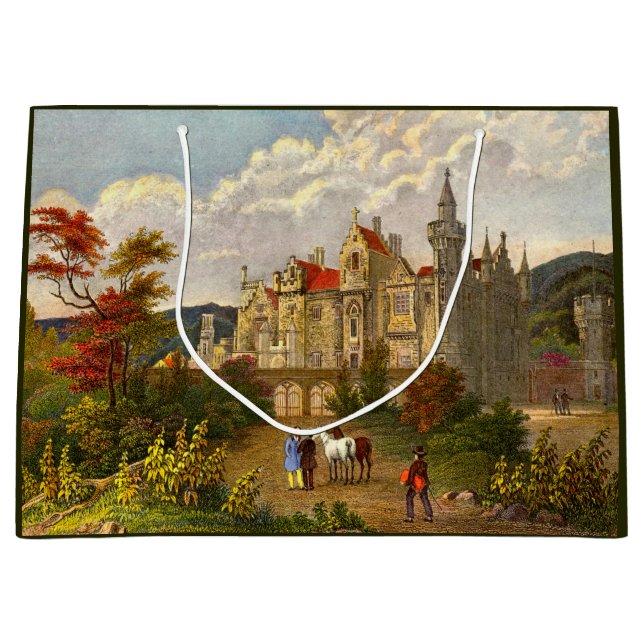 antique print of Abbotsford House Large Gift Bag (Front)