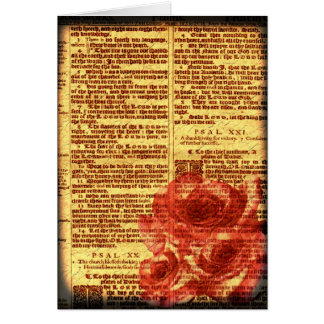 Antique Psalms & Roses Card
