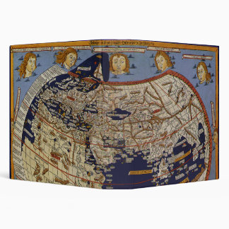 Antique Ptolemaic World Map, Johannes of Arnsheim 3 Ring Binder
