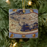 Antique Ptolemaic World Map, Johannes of Arnsheim Ceramic Ornament