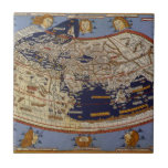 Antique Ptolemaic World Map, Johannes of Arnsheim Ceramic Tile