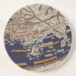 Antique Ptolemaic World Map, Johannes of Arnsheim Drink Coaster