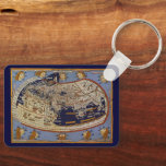 Antique Ptolemaic World Map, Johannes of Arnsheim Keychain