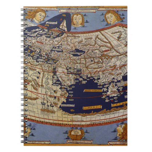 Antique Ptolemaic World Map Johannes of Arnsheim Notebook