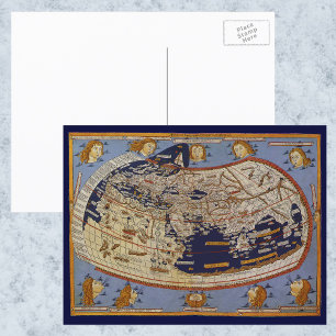 Antique Ptolemaic World Map, Johannes of Arnsheim Postcard