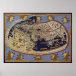 Antique Ptolemaic World Map, Johannes of Arnsheim Poster