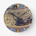Antique Ptolemaic World Map, Johannes of Arnsheim Round Clock