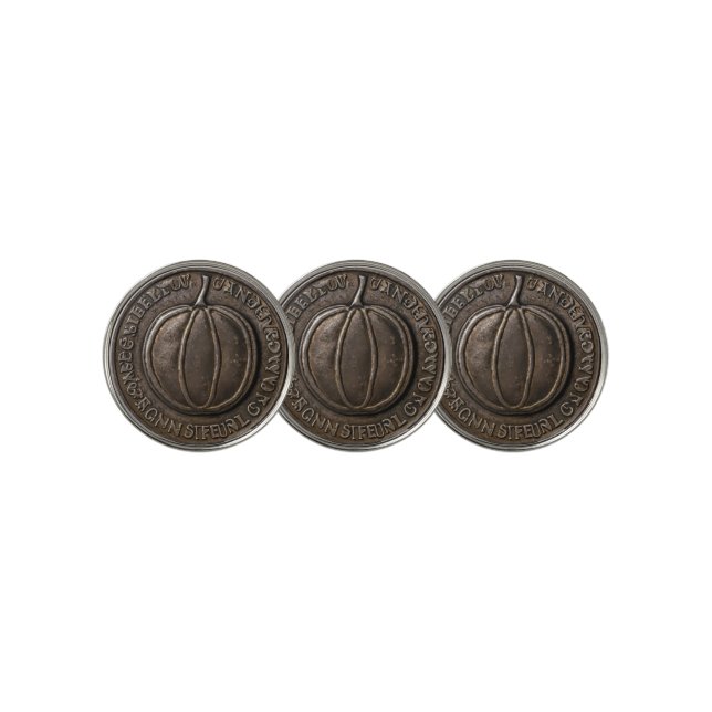Antique Pumpkin Coin Golf Ball Marker (3 Up)