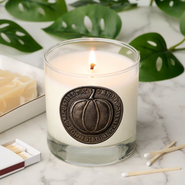 Antique Pumpkin Coin Scented Candle (Lit)
