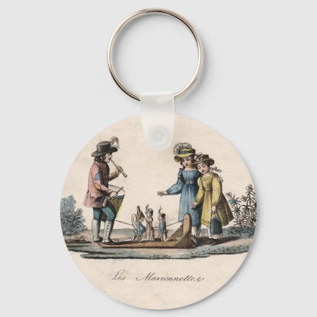 Antique Puppet Children Show Dance Keychain (Front)