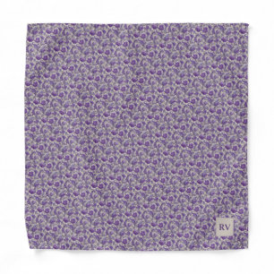 Antique Purple Lilac Floral Baroque Pocket Square Bandana
