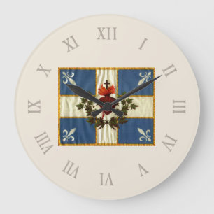 Antique Quebec Flag Carillon Sacred Heart Large Clock