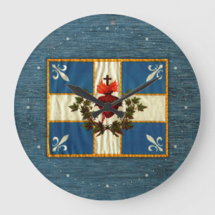 Antique Quebec Flag Carillon Sacred Heart Large Clock