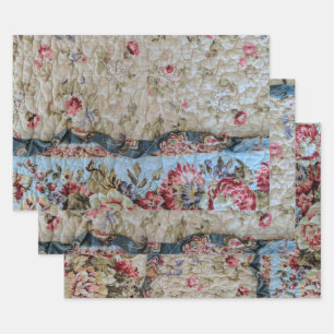 Antique Quilt Wrapping Paper Sheets