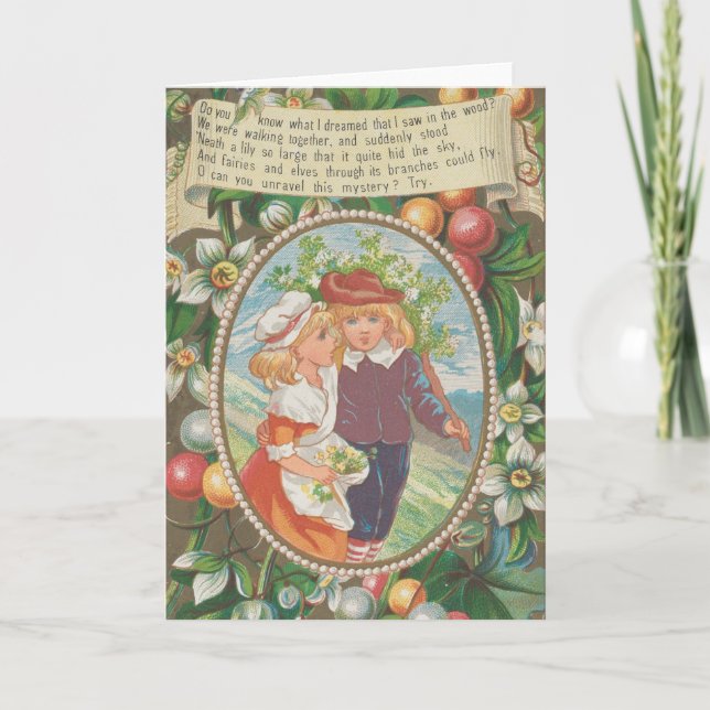 Antique Quirky Valentine, Victorian Era, 1874 Card (Front)