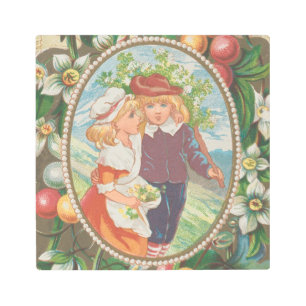 Antique Quirky Valentine, Victorian Era, 1874 Metal Print