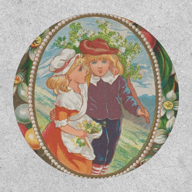 Antique Quirky Valentine, Victorian Era, 1874 Patch (Front)