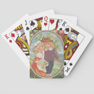 Antique Quirky Valentine, Victorian Era, 1874 Poker Cards