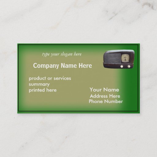 Customizable Antique Radio Card-customize Business Cards
