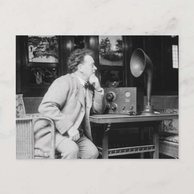 Antique Radio, early 1900s Postcard (Front)