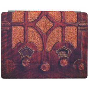 Antique radio wood elegant art deco cathedral  iPad smart cover