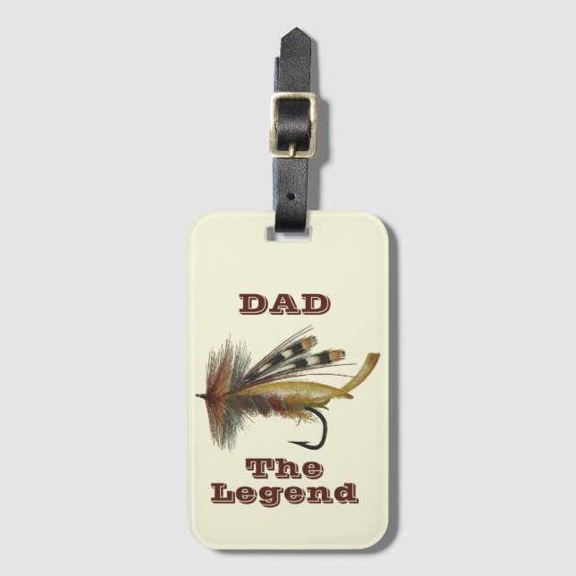 Antique Rainbow Fly For The Fishing Legend Dad    Luggage Tag (Front Vertical)