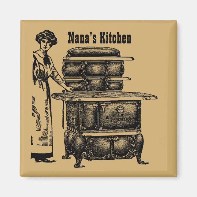Antique Range Stove Oven Personalized Template Magnet (Front)
