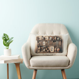 Antique Reads and Blooms Lumbar Pillow