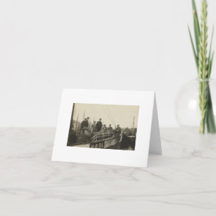 Antique Real Photo Norwegian Boat & Crew Note Card