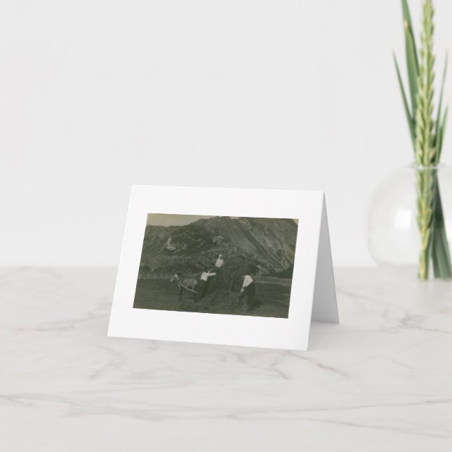 Antique Real Photo Norwegian Farmers Note Card (Front)