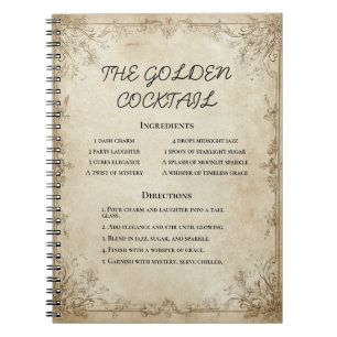 Antique Recipe Border with Parchment Texture Notebook