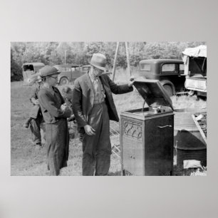 Antique Record Player, 1930s Poster