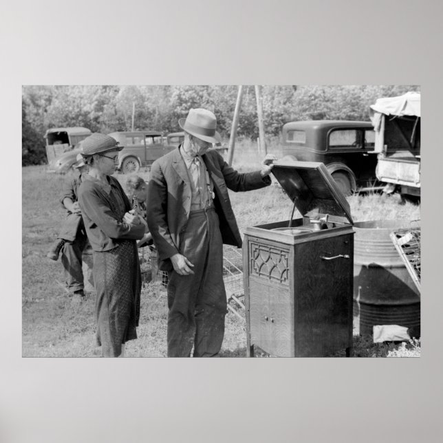 Antique Record Player, 1930s Poster (Front)