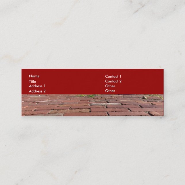 Antique Red Bricks Mini Business Card (Front)
