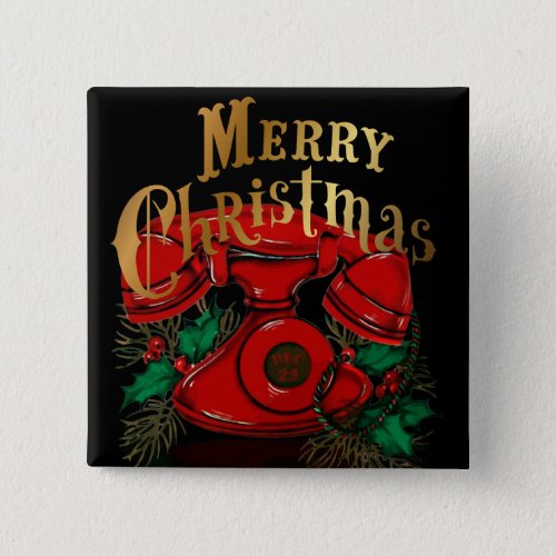 Antique Red Christmas Telephone Button